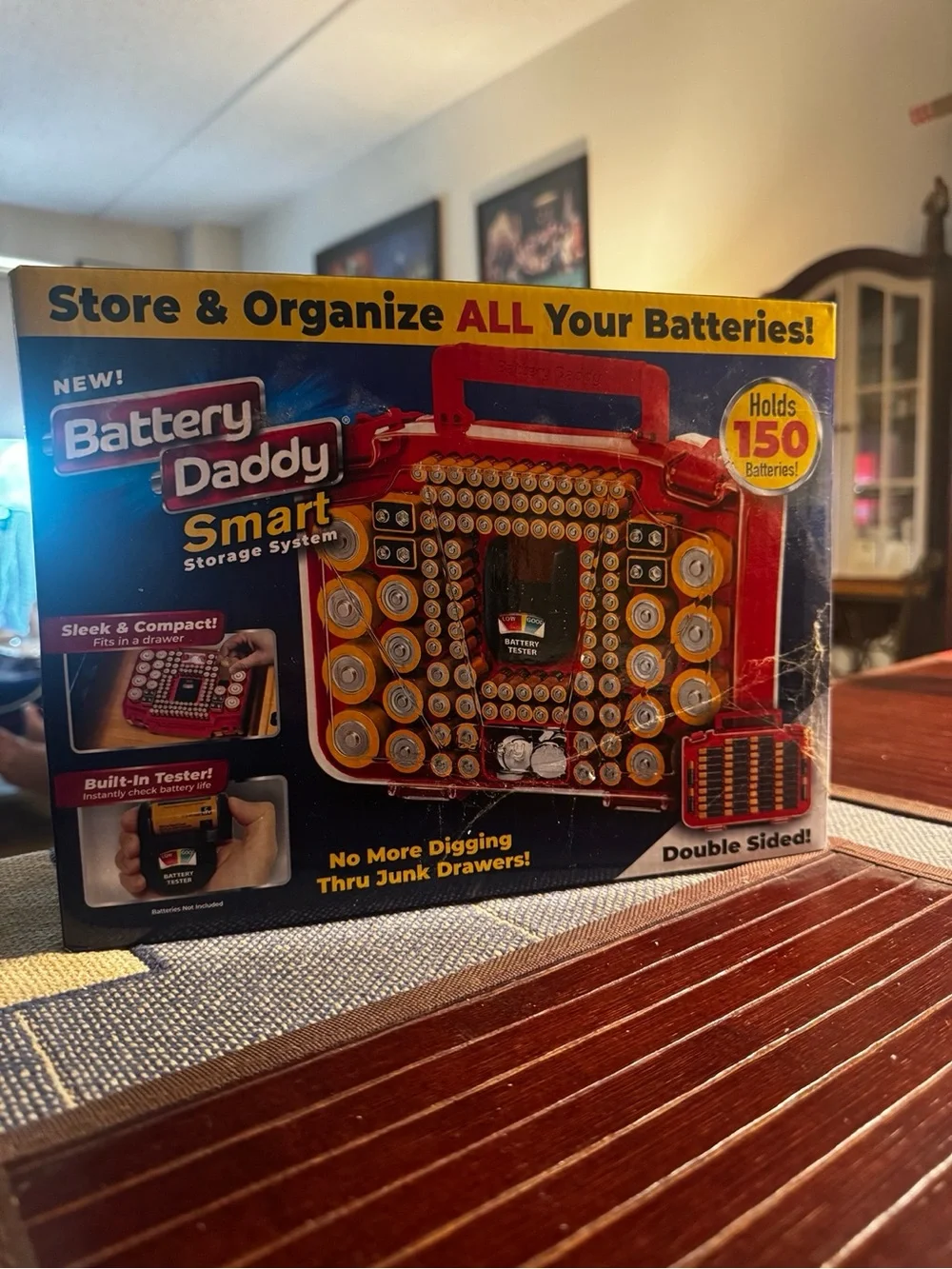 Battery Organizer Case with Tester - Red